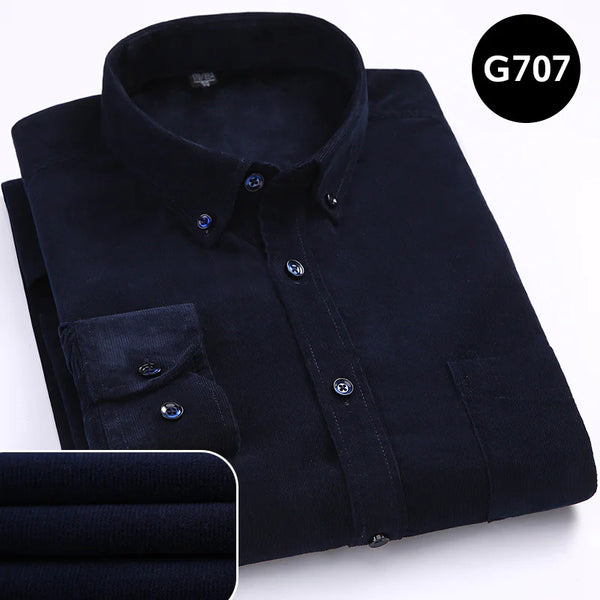 Cotton corduroy long sleeve shirt