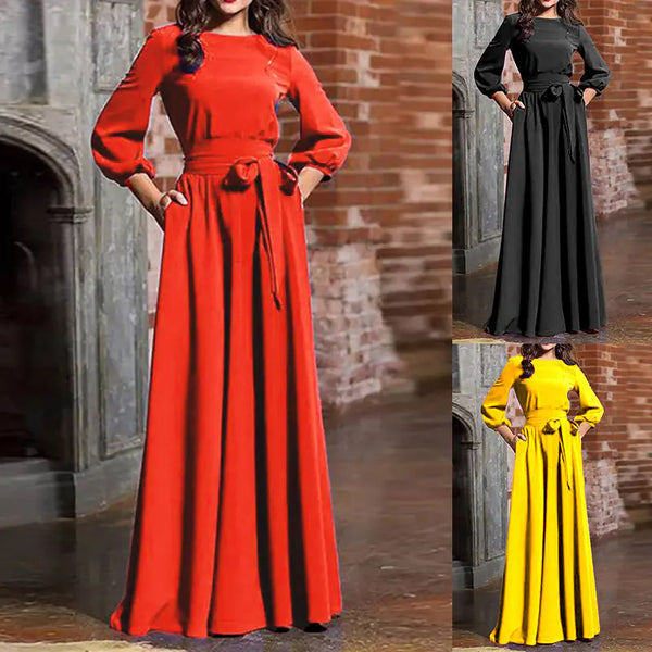 Women's Round Neck Long Dress