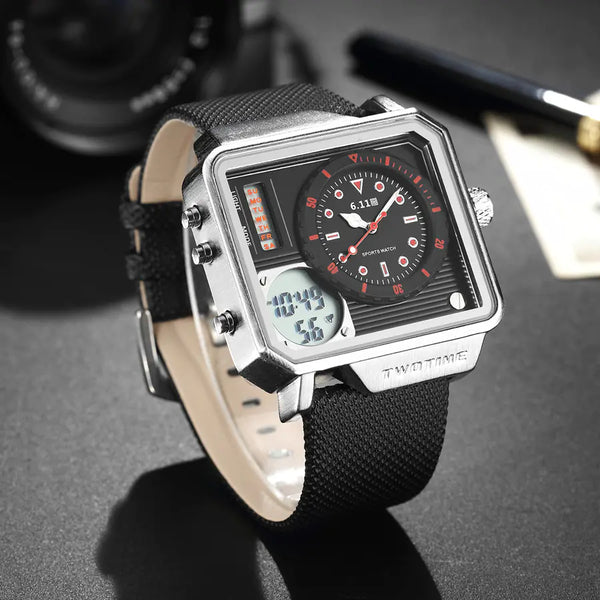 Dual Movement Men's Watch - Multifunctional Sports Watch