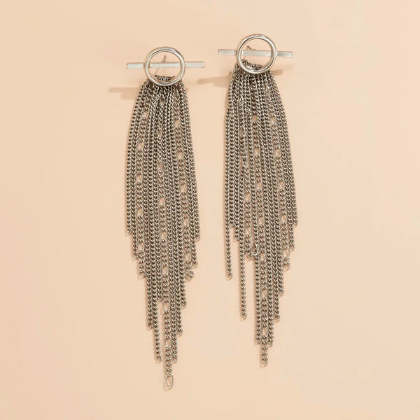 Long Drop Chain Earrings for Women - Elegant Gold Jewelry