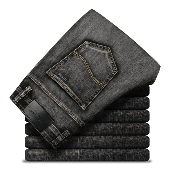 Slim Straight Black Jeans for Men