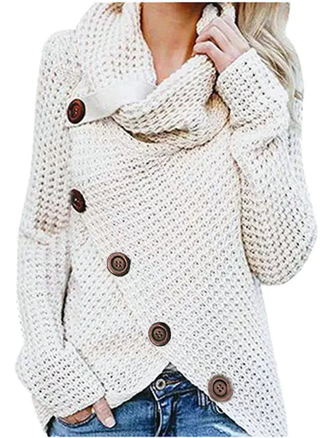 Elegant Long Sleeve O-Neck Women's Sweater