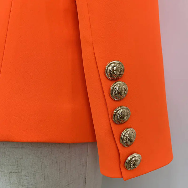 Neon Orange Women's Suit Jacket and Blazer