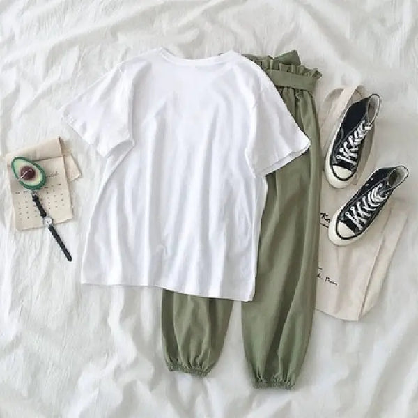 Summer Women's Casual Two-Piece Harem Pants Set