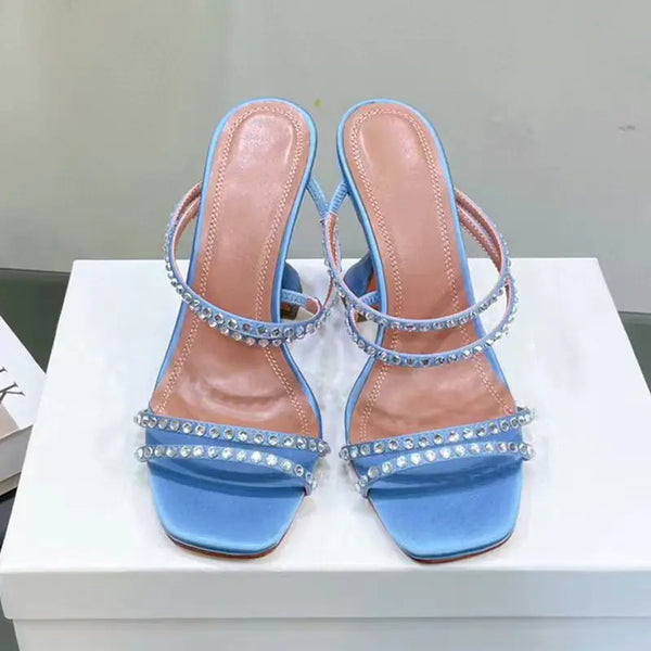New Women's Rhinestone Leather Sandals