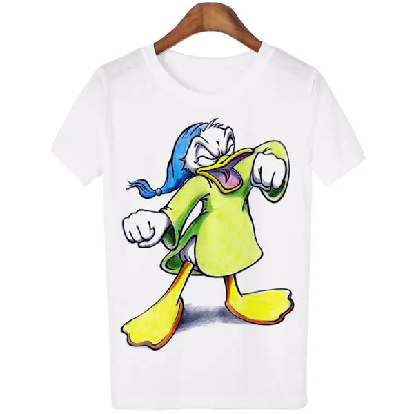 Women's Cartoon Short Sleeve T-Shirt - Casual Style