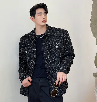Men's Casual Loose Long Sleeve Lapel Jacket