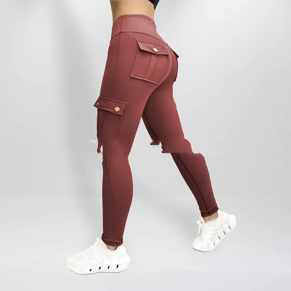 High Elastic Women's Fitness Pants with Pockets