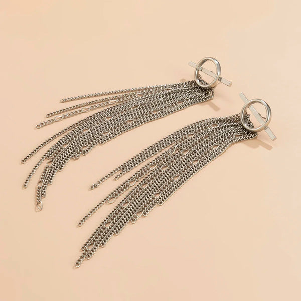 Long Drop Chain Earrings for Women - Elegant Gold Jewelry