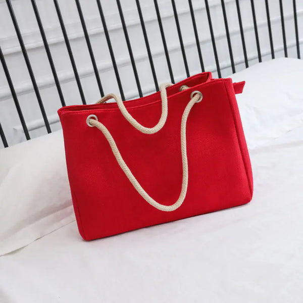 Summer Beach Women's Bag - Cotton Linen Tote Bag