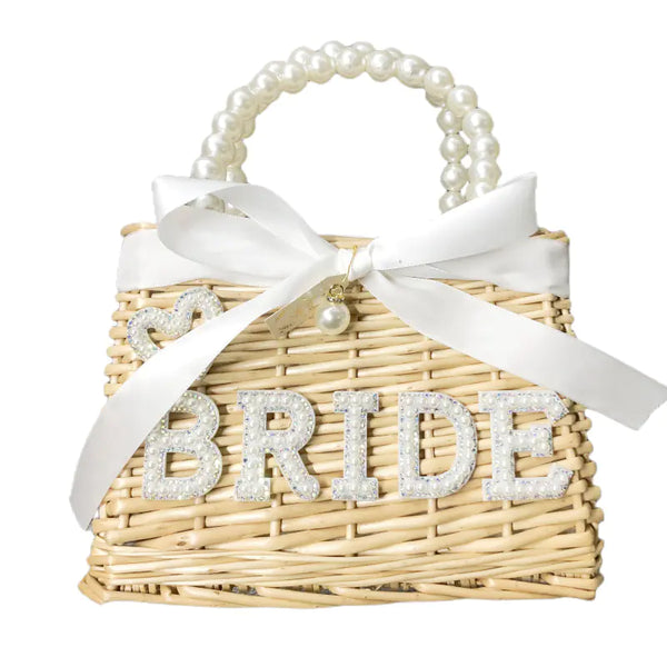 Pearl Chain Mermaid Flower Woven Basket Decor