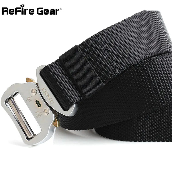 Tactical Men's Belt with Aluminum Buckle and Nylon Strap