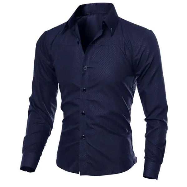 Slim Fit Long Sleeve Cotton Shirt for Men - British Style