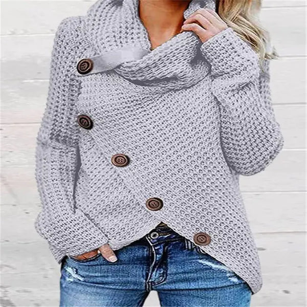 Elegant Long Sleeve O-Neck Women's Sweater