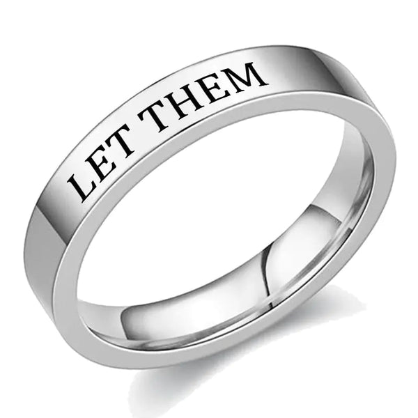Q&D&S Let Them Ring Stainless Steel Stackable Rings Inspirational Friendship Gift Jewelry for Women (9)