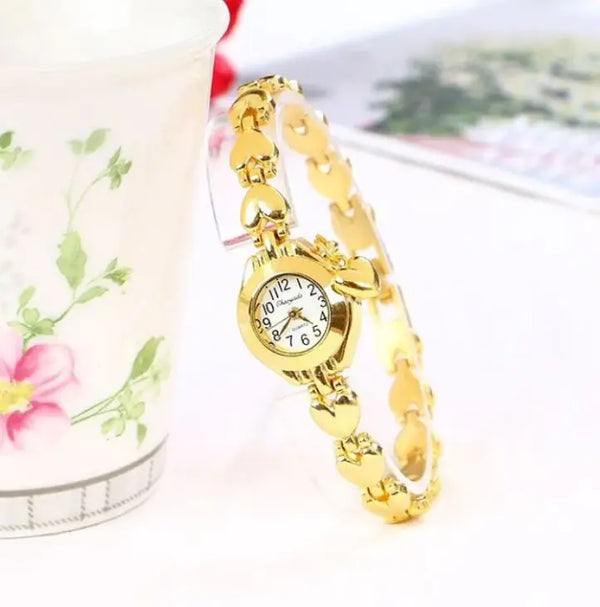 Quartz Steel Belt Heart Bracelet Women's Watch
