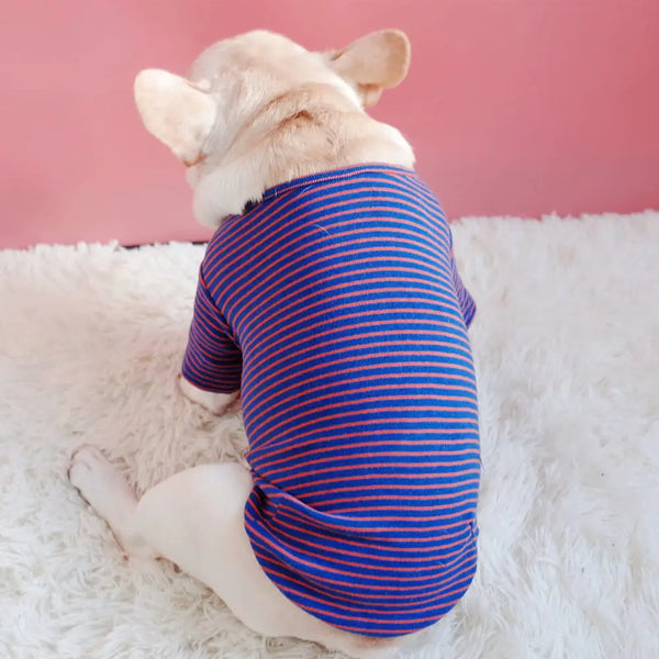 Striped Cotton Stretch Padded T-shirt