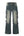 Men's Boot-Cut Denim Pants with Unique Design