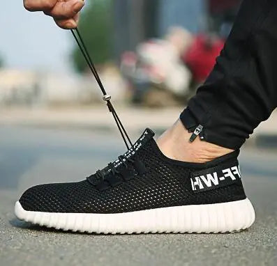Lightweight Summer Safety Shoes for Men, Breathable Steel Toe