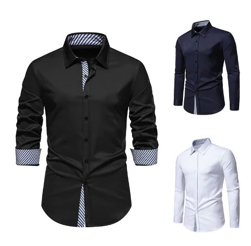 2016 New Stylish Double Layer Collar Men's Shirt