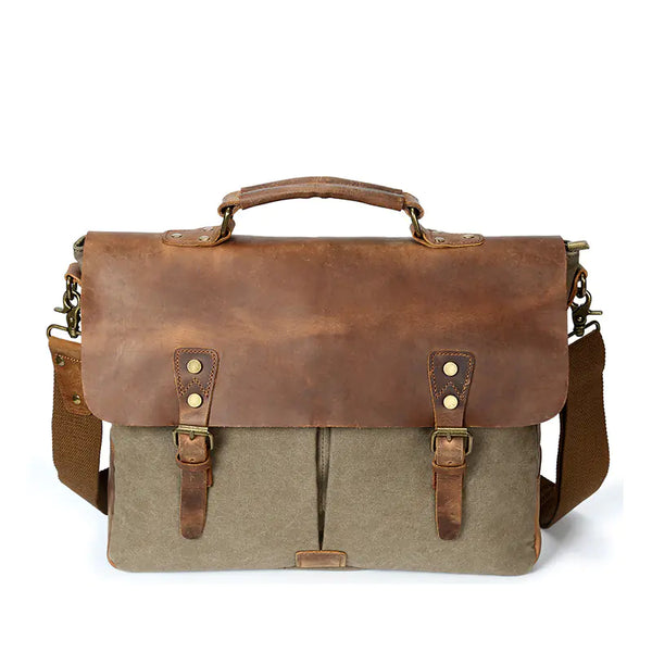 Men's Canvas Messenger Bag, Shoulder Briefcase