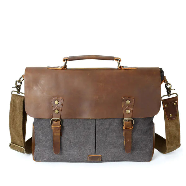 Men's Canvas Messenger Bag, Shoulder Briefcase