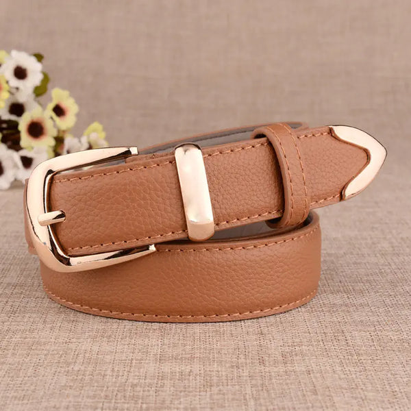 Stylish Women's Casual Faux Leather Belt with Alloy Buckle