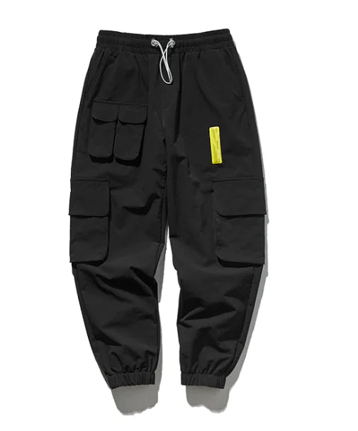 Men's Casual Windbreaker Pants with Multiple Pockets