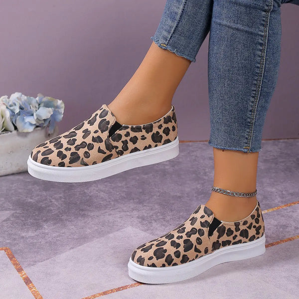 Women's Casual Leopard Print Canvas Flat Shoes