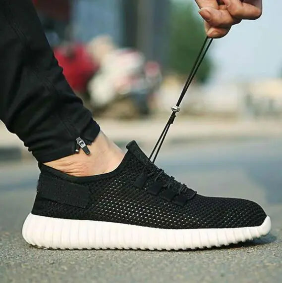 Lightweight Summer Safety Shoes for Men, Breathable Steel Toe