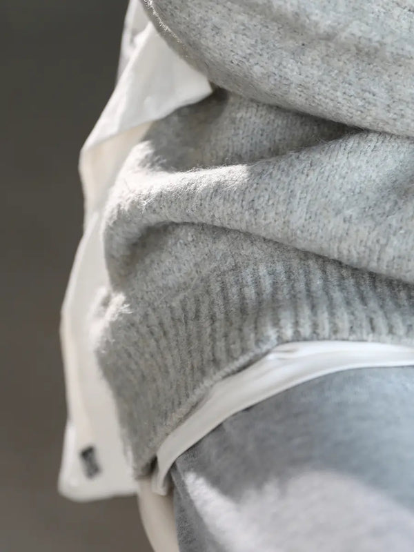 Women's Casual Loose Knit Wool Sweater in Solid Color