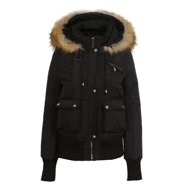 Fashionable Winter Women's Cotton Jacket with Hood