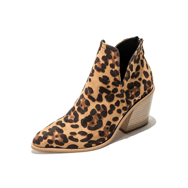 Leopard Chic Women's Heeled Booties