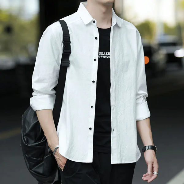 Men's Casual Loose Long Sleeve Work Shirt Jacket