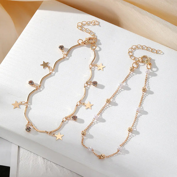 Fashionable Star Pendant Foot Jewelry Set for Women
