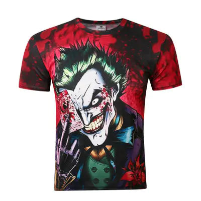 3D Printed Joker Short Sleeve T-Shirt for Men