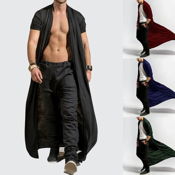 Men's Slim Fit Casual Long Trench Coat
