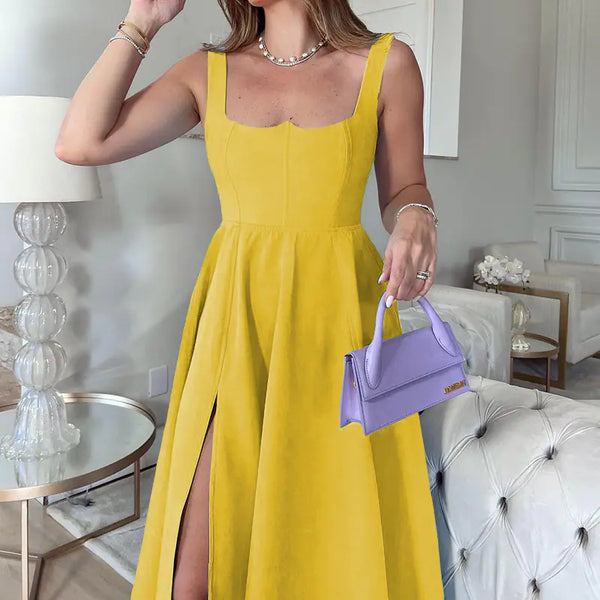 Women's Sleeveless Midi Strap Dress
