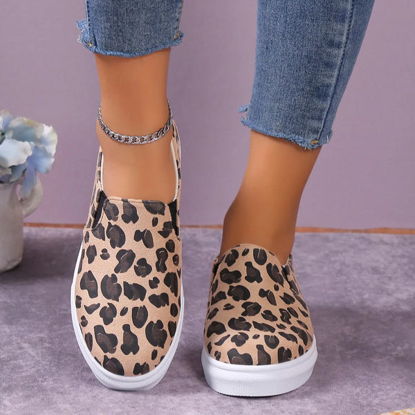 Women's Casual Leopard Print Canvas Flat Shoes