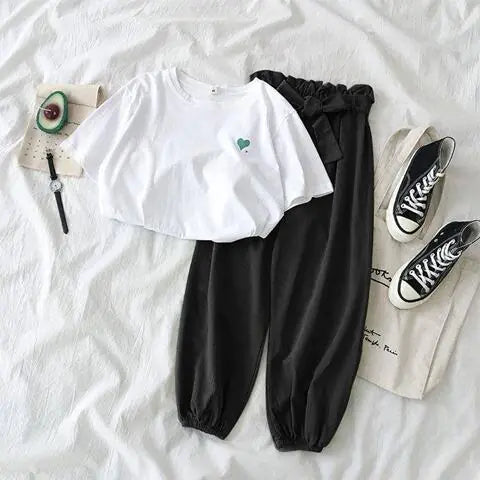 Summer Women's Casual Two-Piece Harem Pants Set