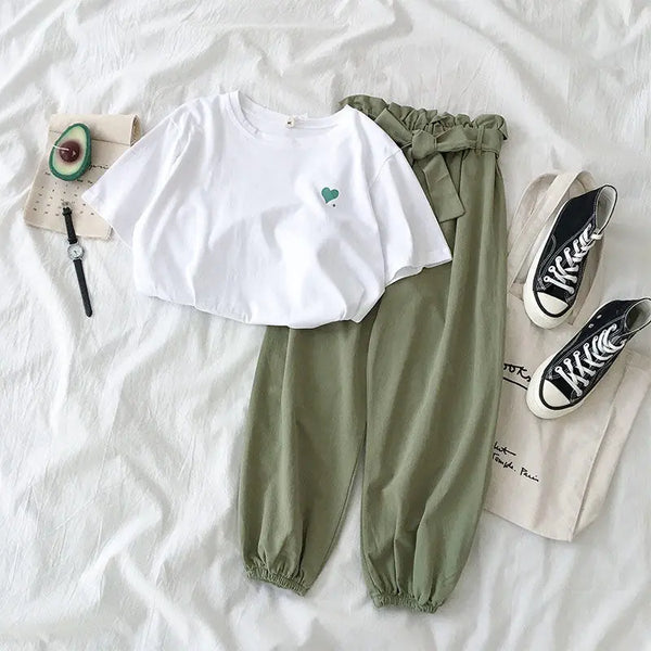 Summer Women's Casual Two-Piece Harem Pants Set