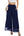 Womens Wide Leg Chiffon Dress Palazzo Pants Casual Split Hem Summer Trousers Party Club Pant