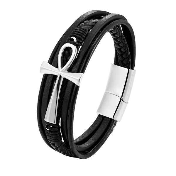 Multi-layer Braided Leather Bracelet for Men
