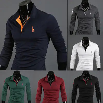 Paul Shirt, T-Shirt, Long Sleeve Men's Wear with Deer Embroidery