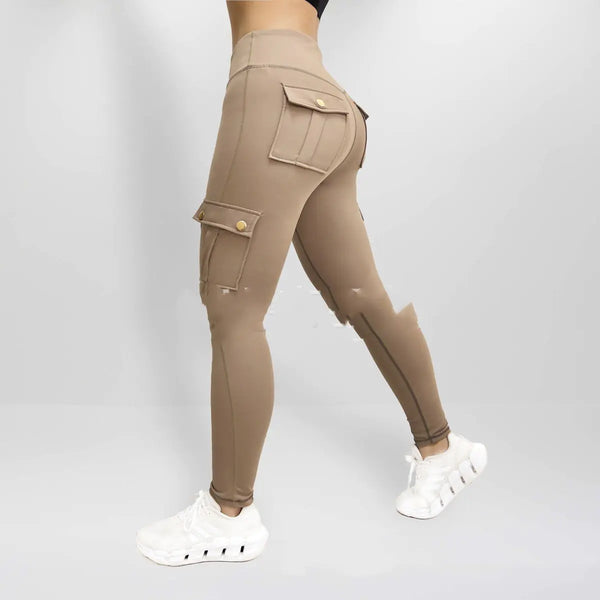 High Elastic Women's Fitness Pants with Pockets