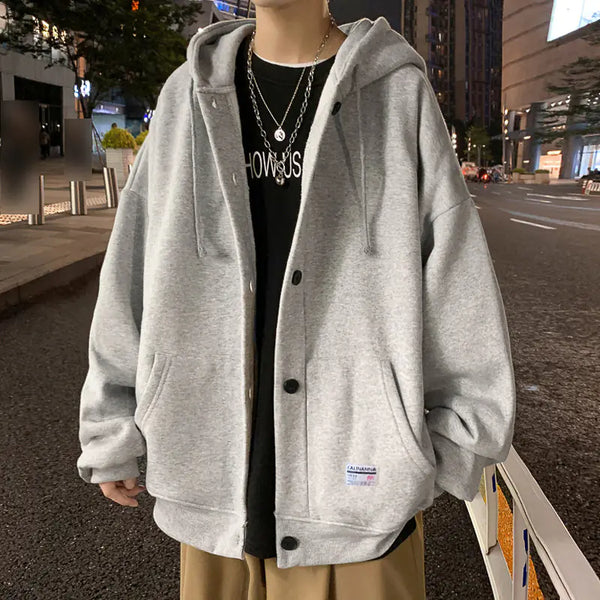 Men's Casual Hooded Jacket - Loose Baseball Coat