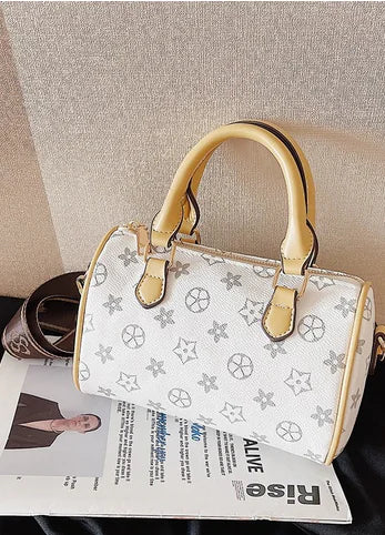 Fashionable Boston Women's Bag - Retro Mini Print Crossbody