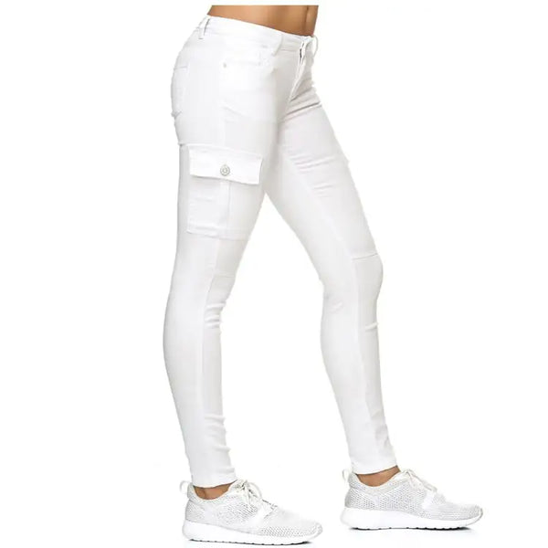 Women's Skinny Pants with 3D Side Pockets