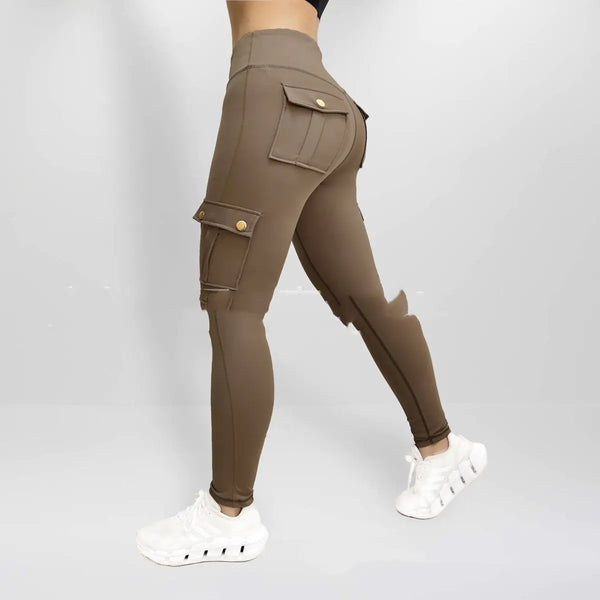 High Elastic Women's Fitness Pants with Pockets