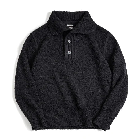 Lapel-Collar Thermal Men's Sweater